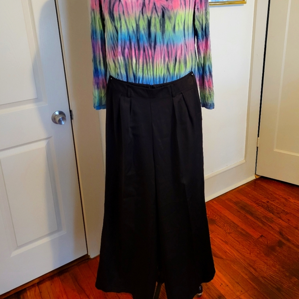 Pants, wide leg, work, high waist, XL